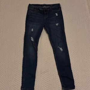 Hollister Dark Blue Distressed Skinny Jeans